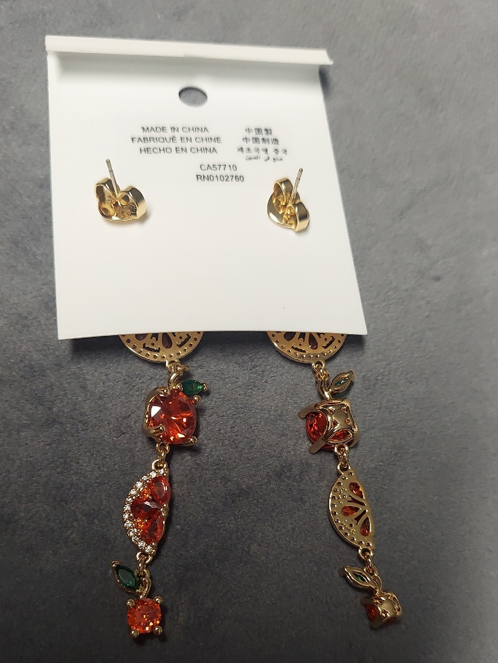 kate spade Pink and Gold Floral Drop Earrings - Picture 7 of 7